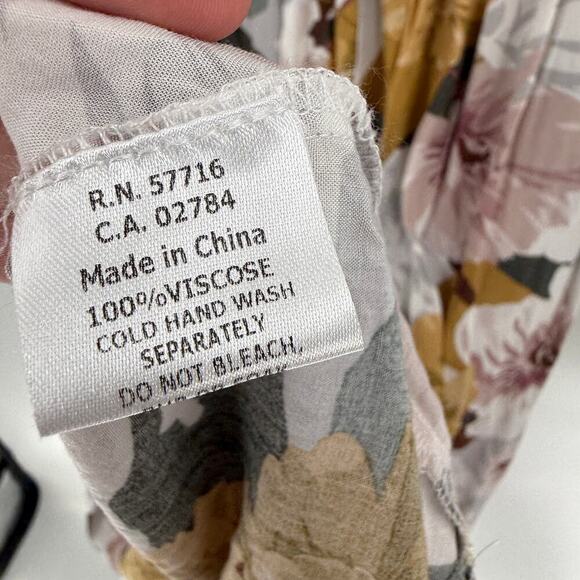 Papillon Women's Multicolor Floral V Neck Viscose Shift Dress Size XXL - Picture 4 of 8